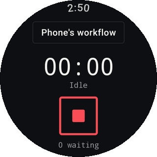 Galaxy Watch의 Recly 녹음 대기 화면
